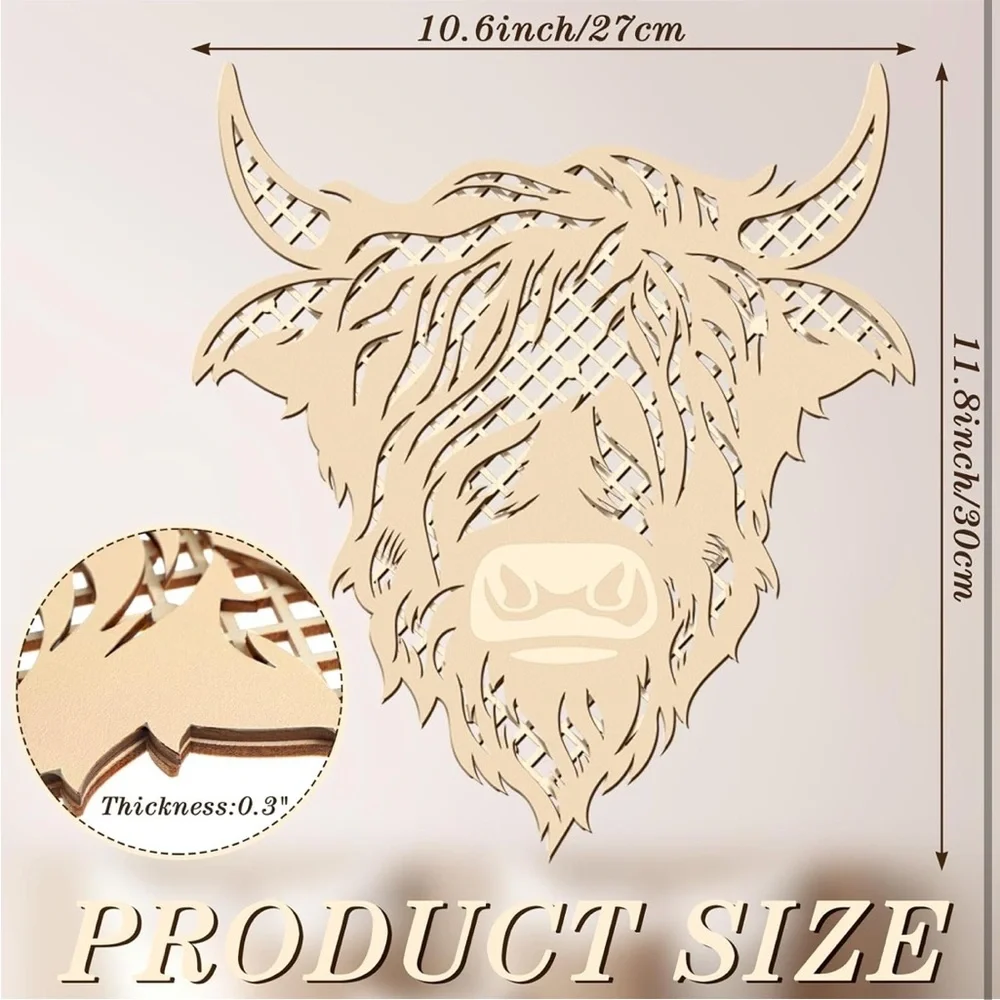 3 piece western highland cow wall decor